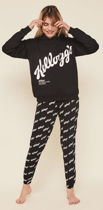 Sweat &agrave; capuche licence kellogg's kellogiz noir.