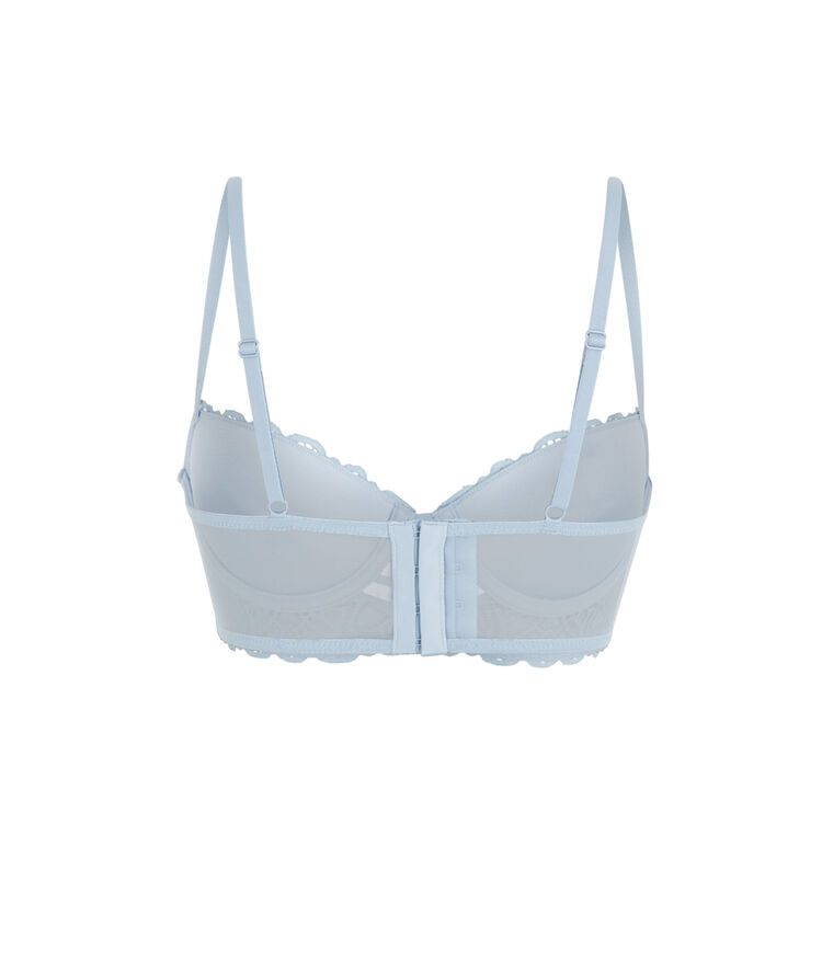 Soutien-gorge bustier push dentelle et bandings marceliz bleu gris.