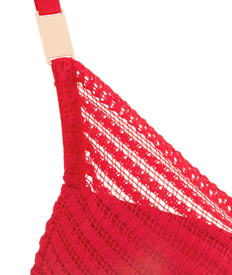 Soutien-gorge push en dentelle cultiz rouge.