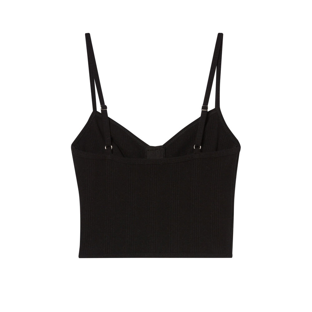 Top à bretelles fines effet corset - noir noir.