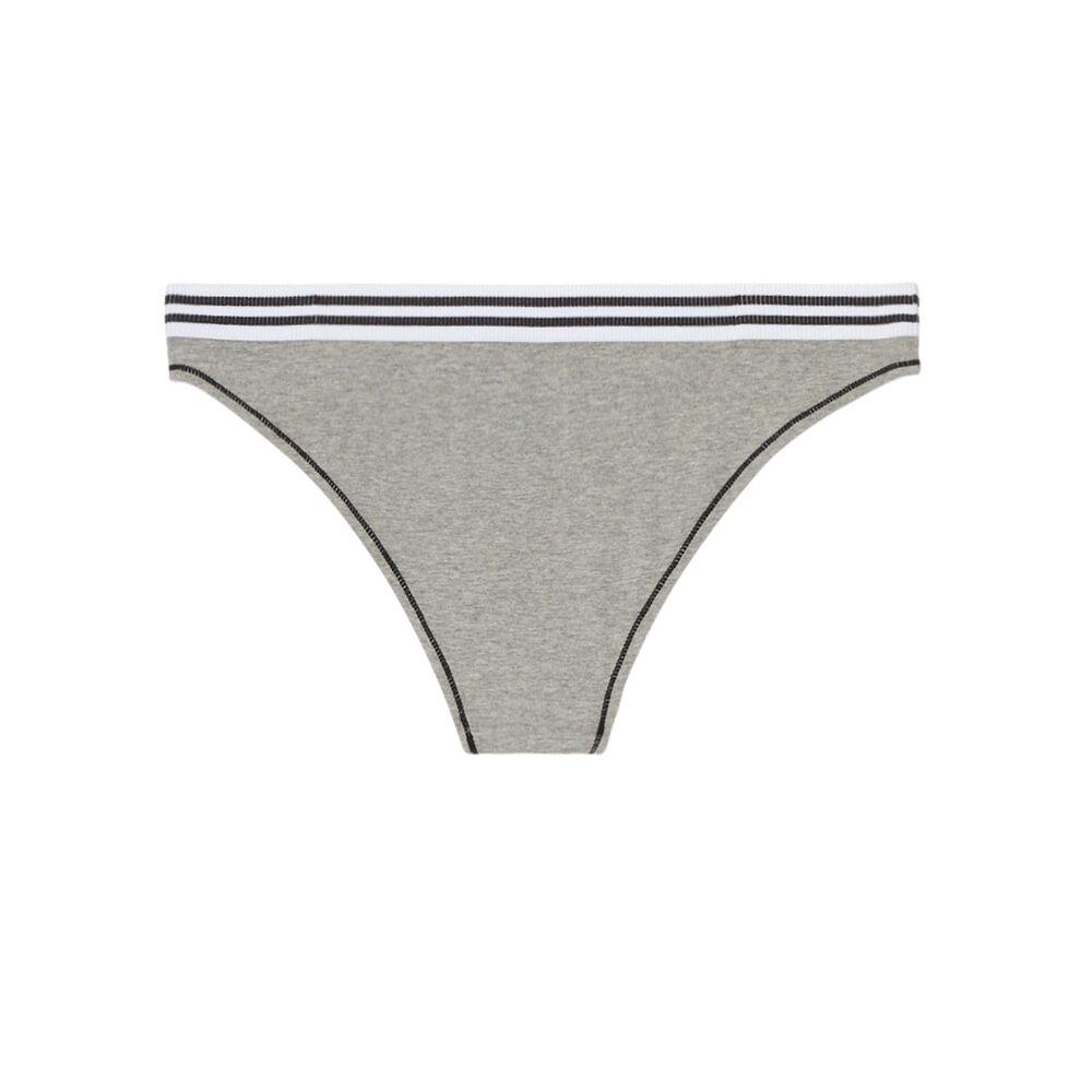 Culotte à bande élastique en coton - gris gris.