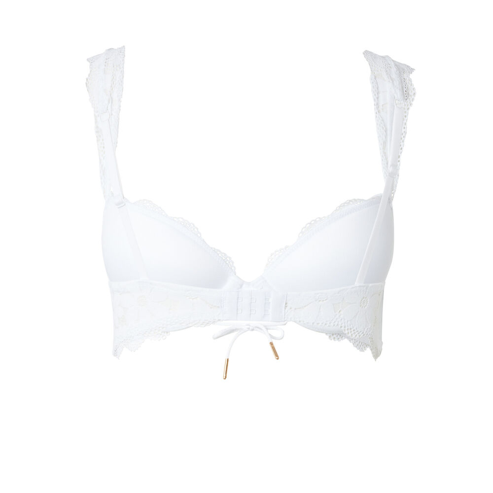 Soutien-gorge ampli à bretelles dentelle - blanc blanc.