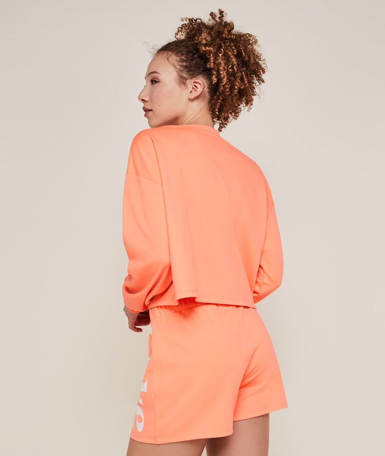 Sweat col rond coca-cola - corail fluo corail fluo.