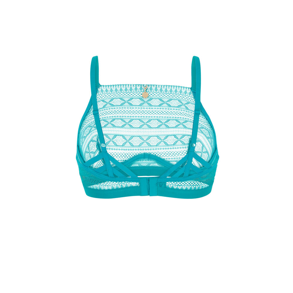 Brassière en dentelle -bleu paon bleu paon.