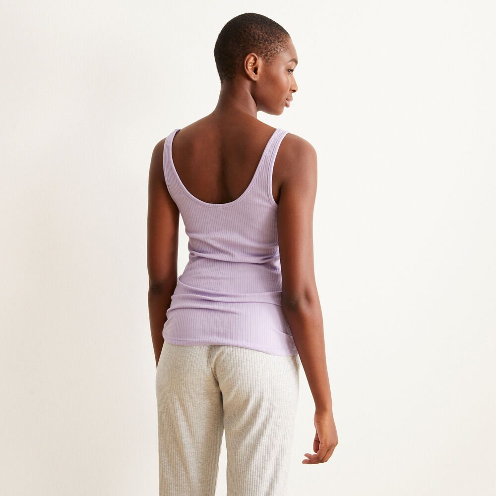 Top d&eacute;bardeur en jersey uni - lilas violet.