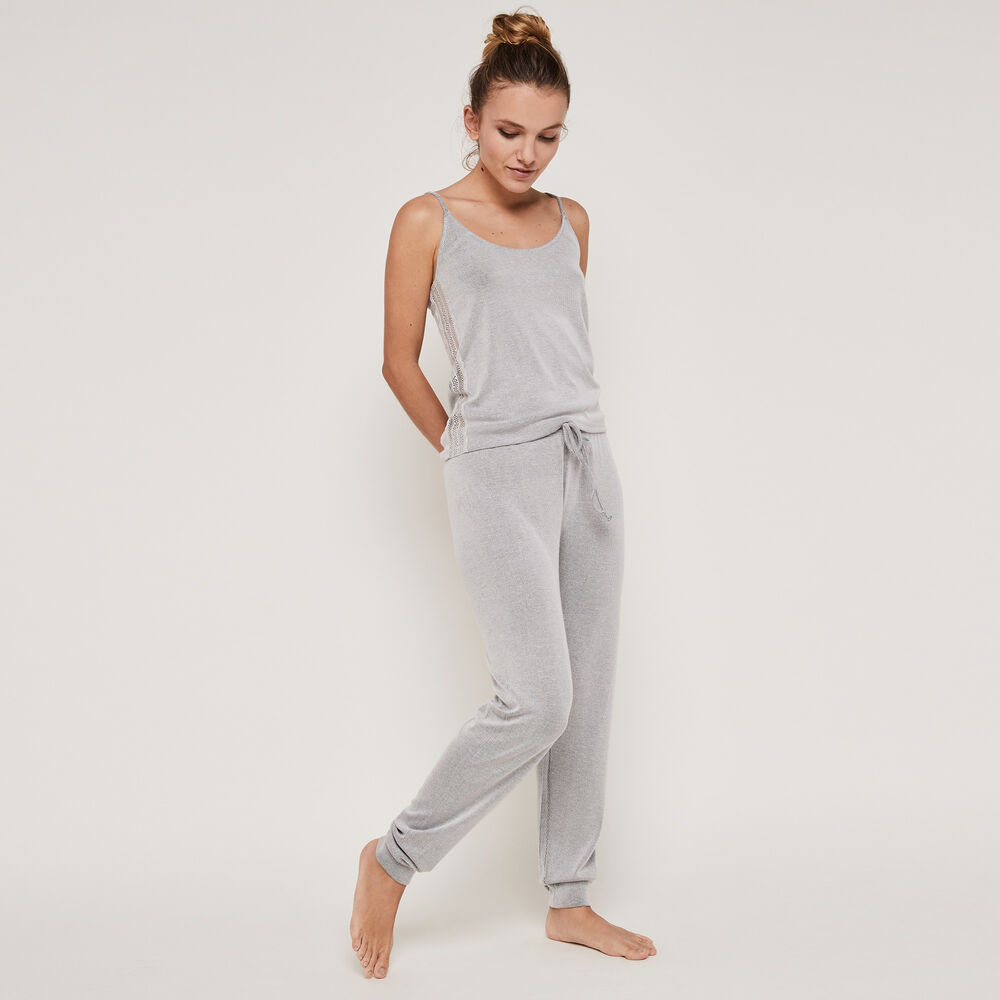 Pantalon en jersey uni vertiliz gris.