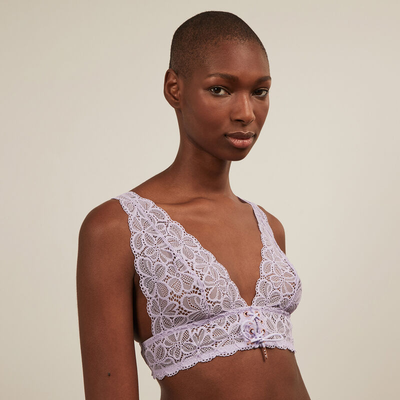 Soutien-gorge triangle en dentelle - lilas Soutien-gorge triangle en dentelle - lilas ;