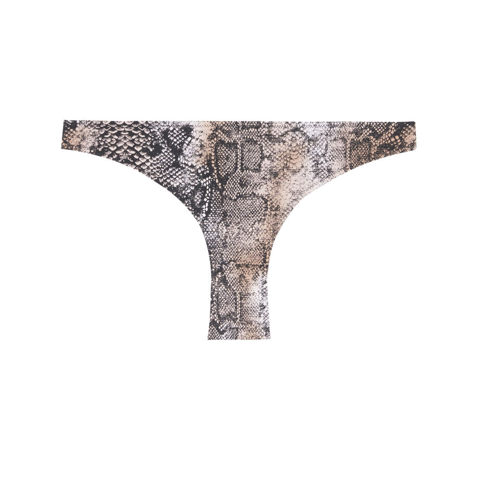 Bas de maillot culotte imprimé python - noir noir.