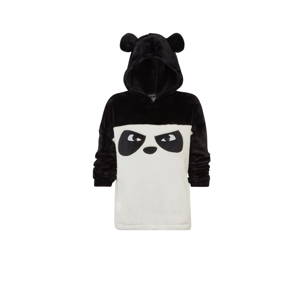 Polaire panda à message grumpy panda - noir noir.