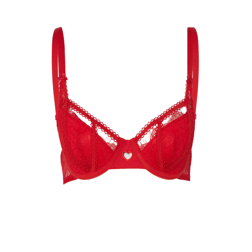 Soutien-gorge ampliforme et liens sexy - rouge rouge.
