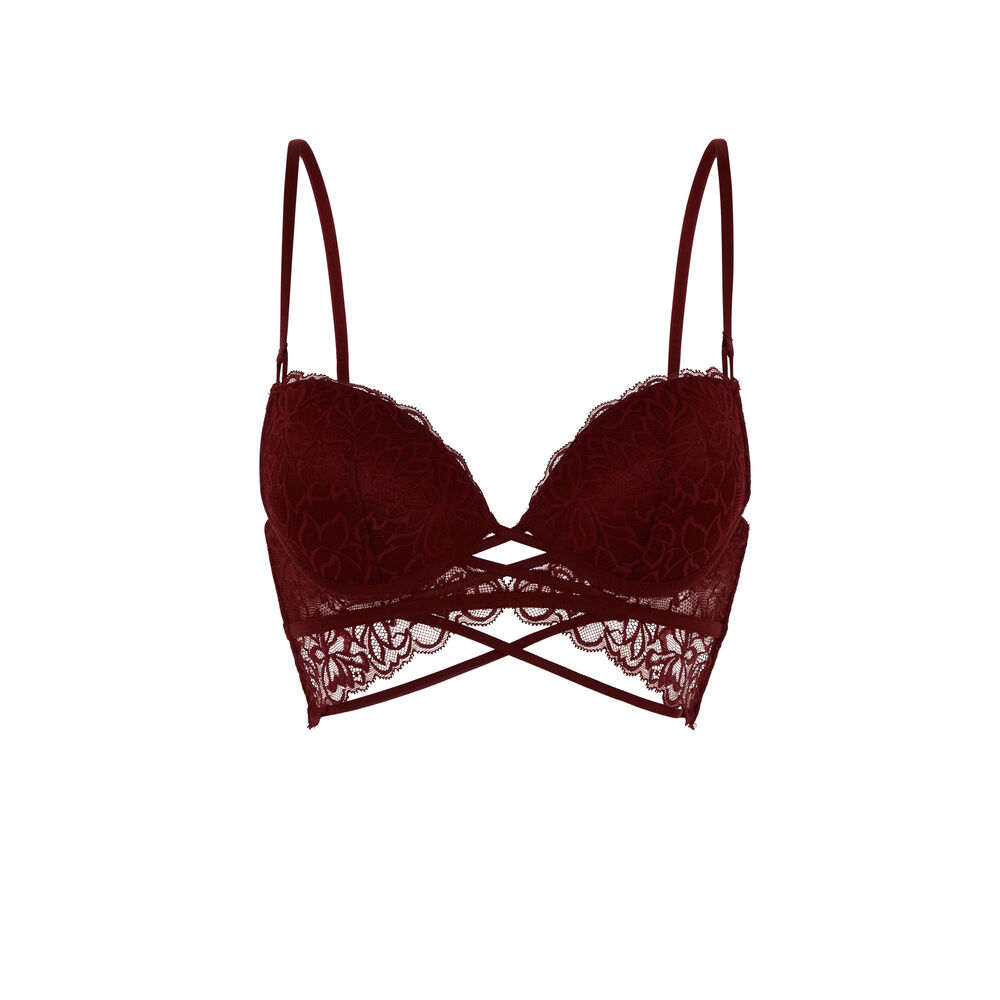 Soutien-gorge push up en dentelle - bordeaux bordeaux.
