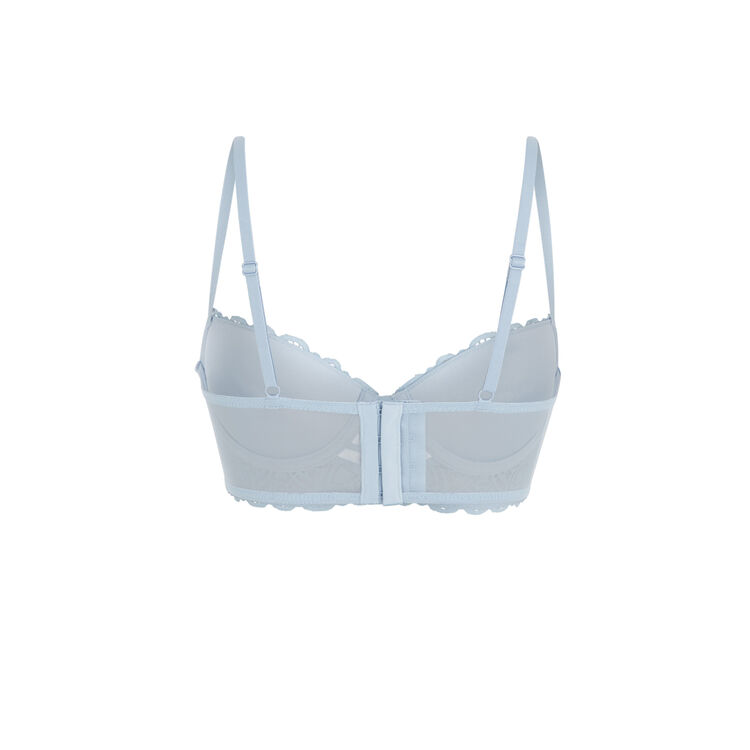 Soutien-gorge bustier push dentelle et bandings marceliz bleu gris.