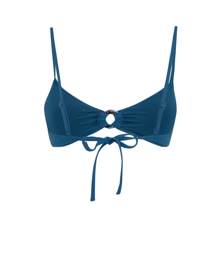 Haut de maillot de bain bralette uni - bleu canard bleu canard.