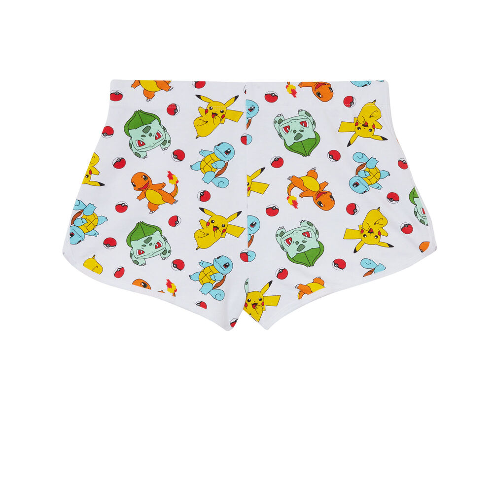 Short motifs pokémon - blanc blanc.