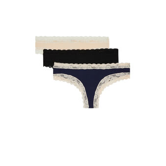 Lot de 3 shorty en coton uni new skinny.