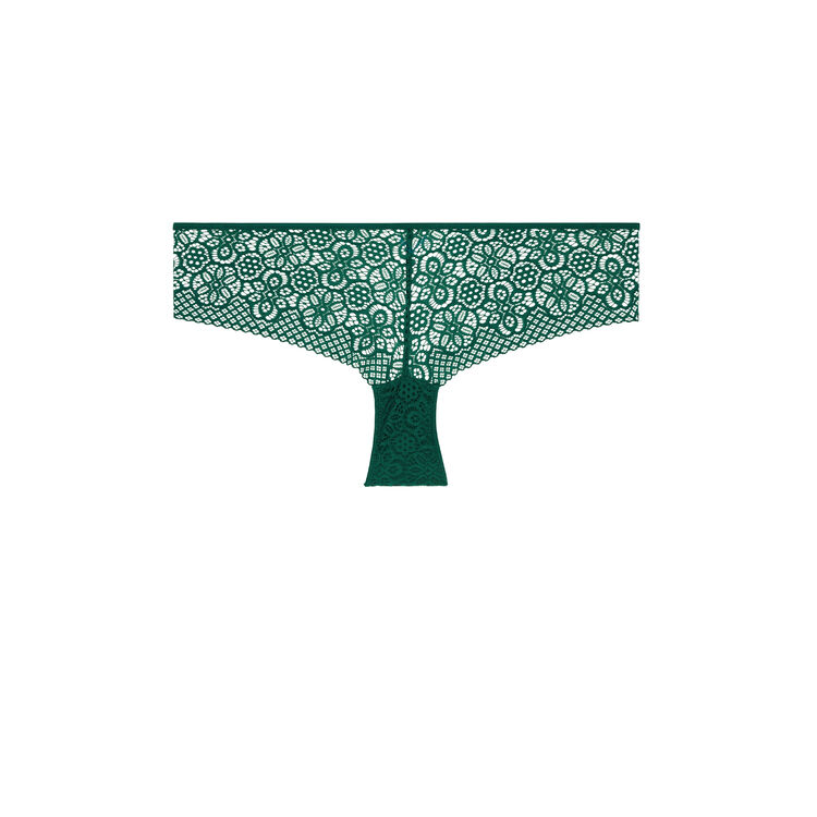 Shorty en dentelle détail bijou ethnobiz vert.
