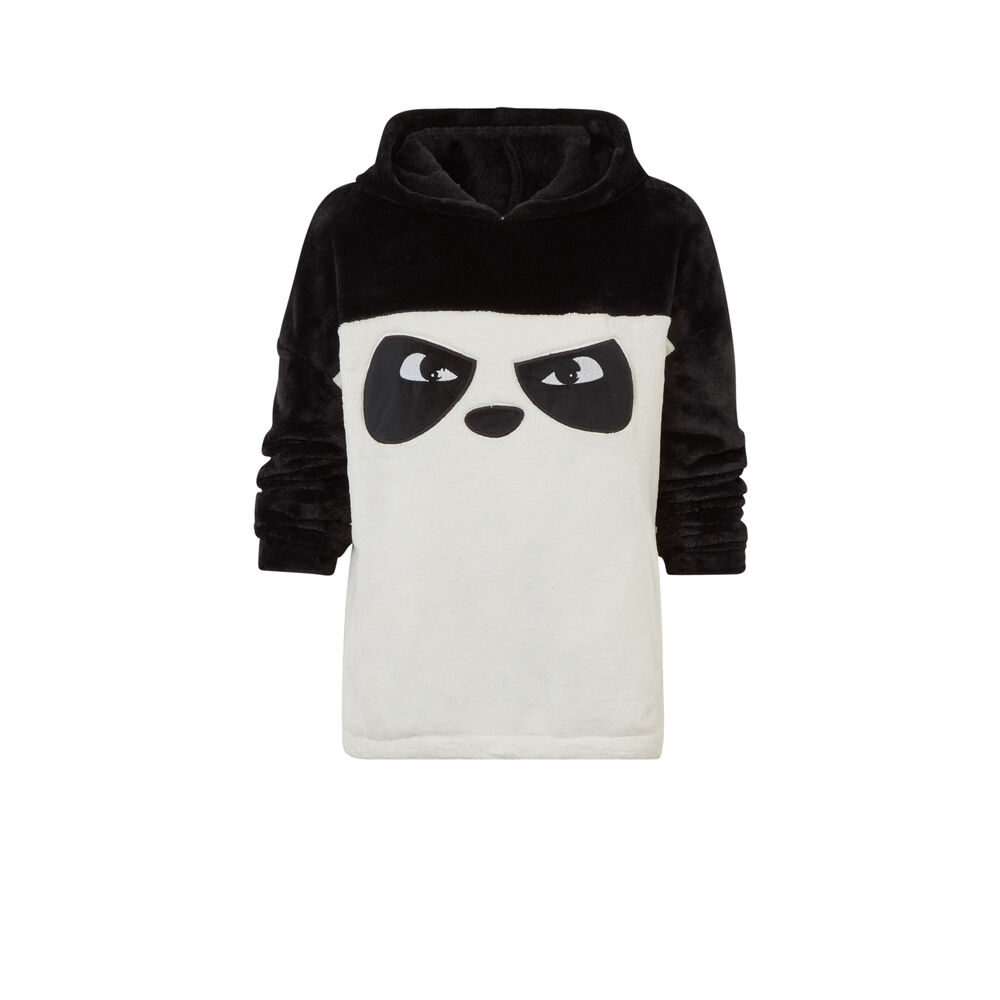 Polaire panda à message grumpy panda - noir noir.