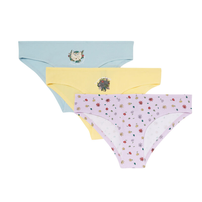 lot de 3 culottes mood flowers - lilas lot de 3 culottes mood flowers - lilas;