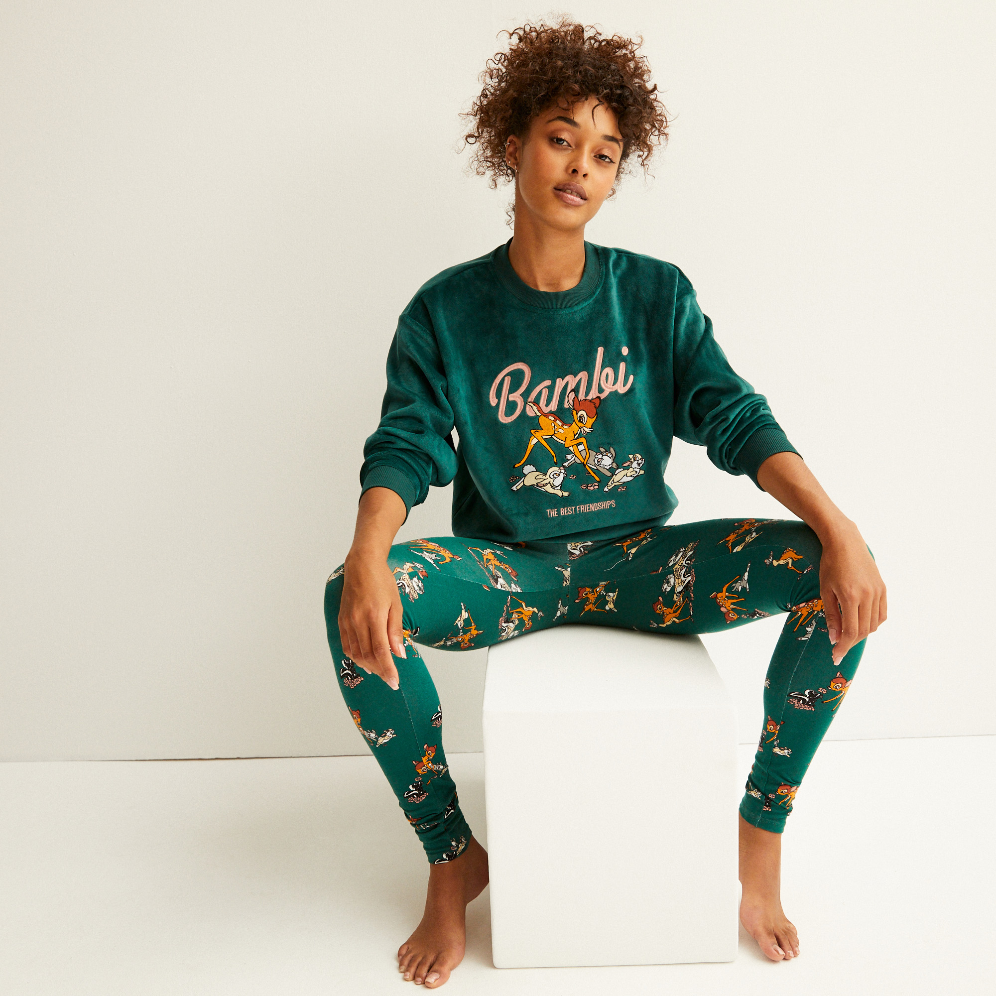legging à motifs bambi - sapin - vert - Undiz