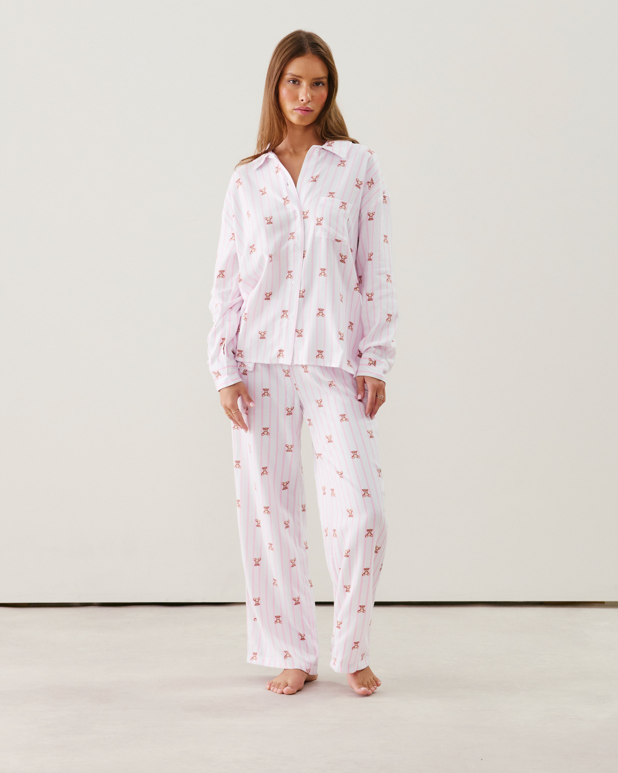 Pantalon en flanelle à motifs