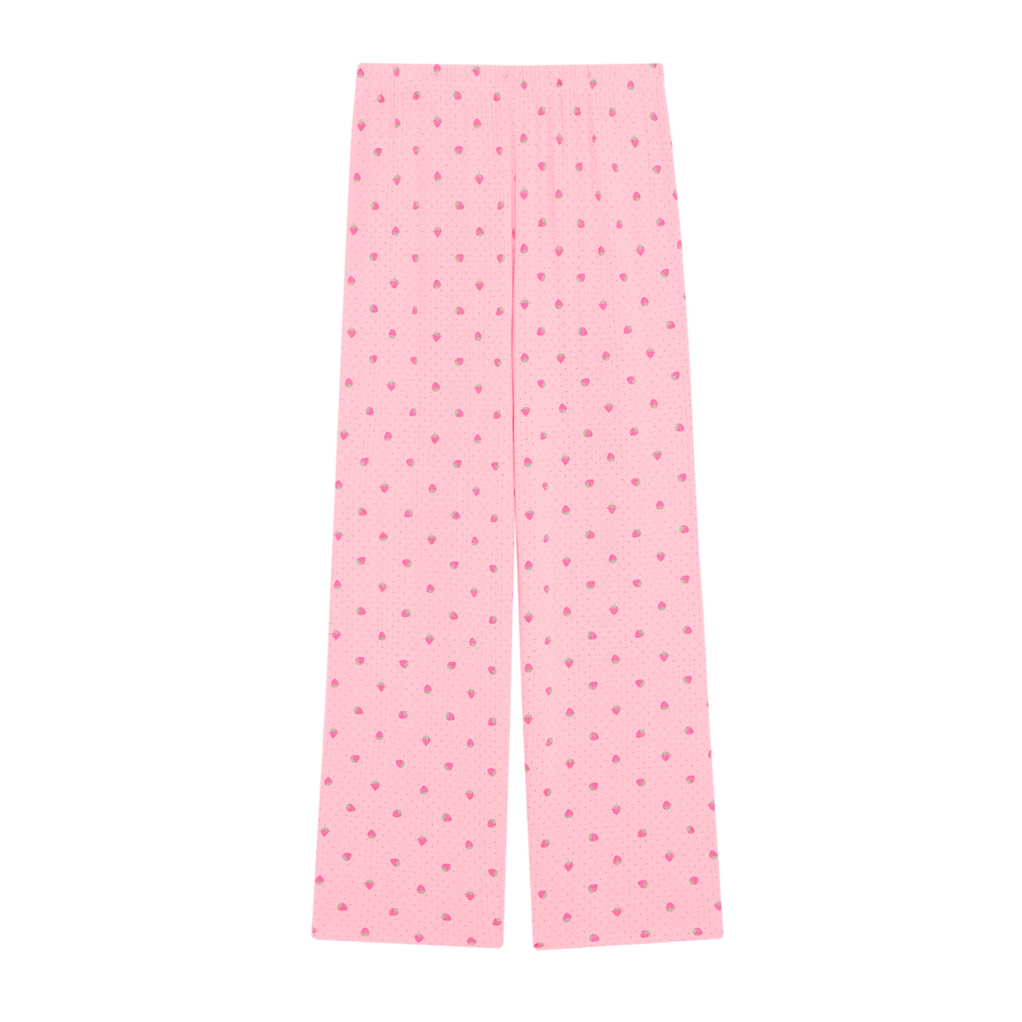 Pantalon en pointelle motifs fraises