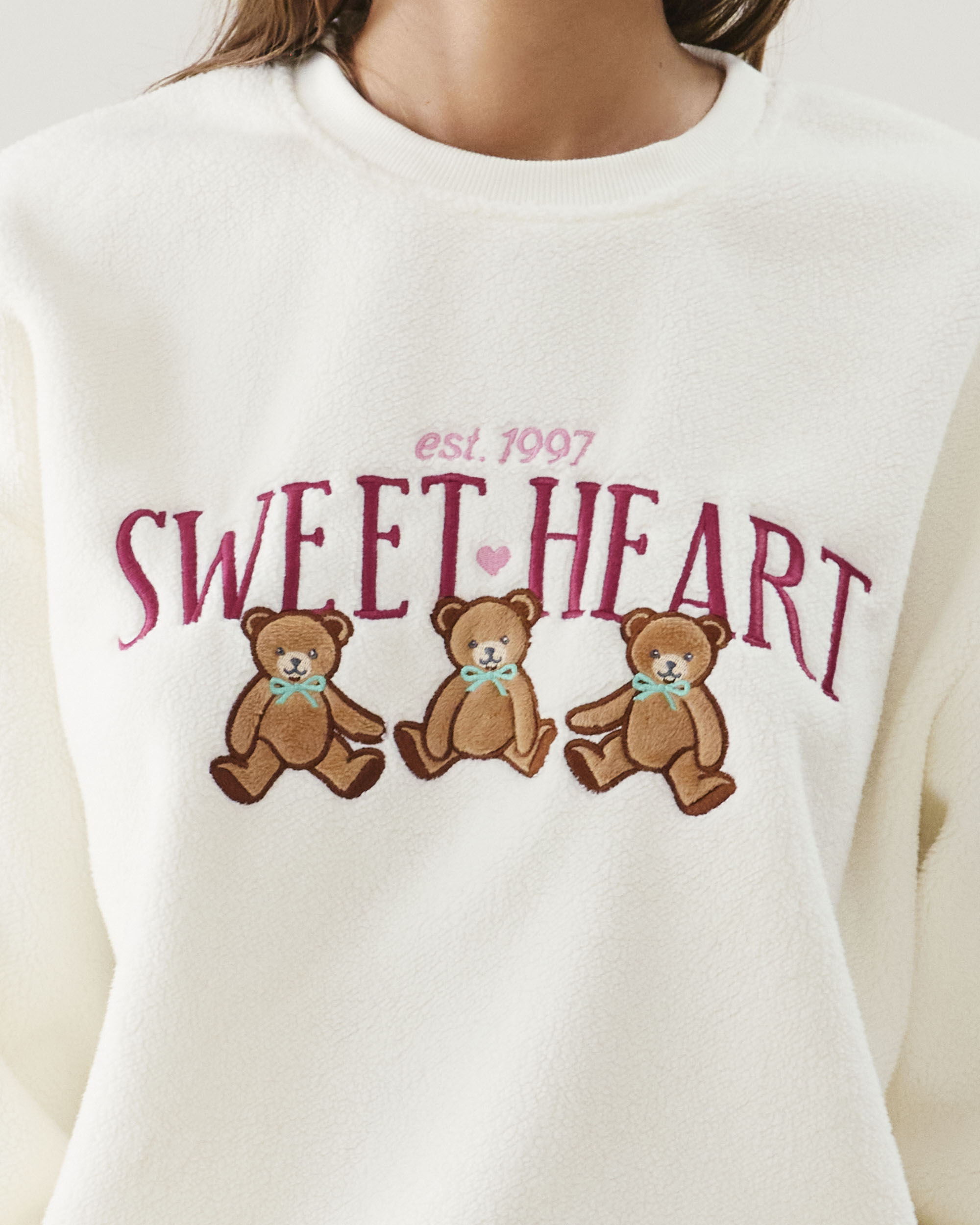 Sweatshirt en molleton avec broderies