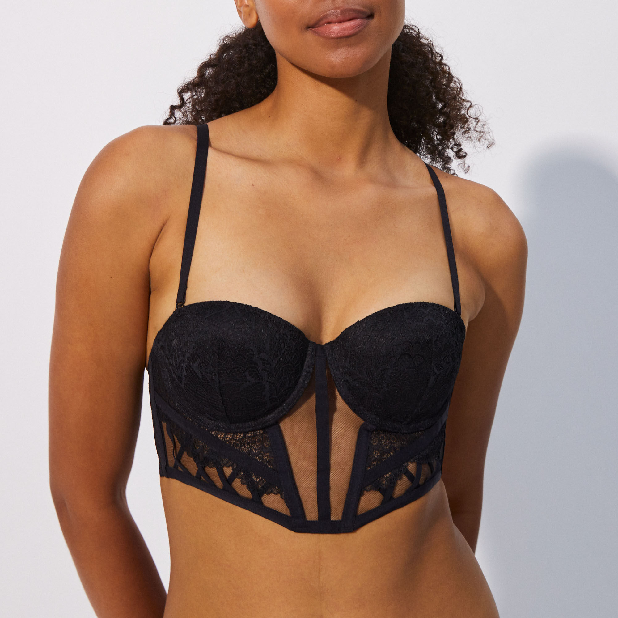 Maillot De Bain 2 Pièces Pacific Motion - Bandeau Push-up Kaki Blanc - Taille 40