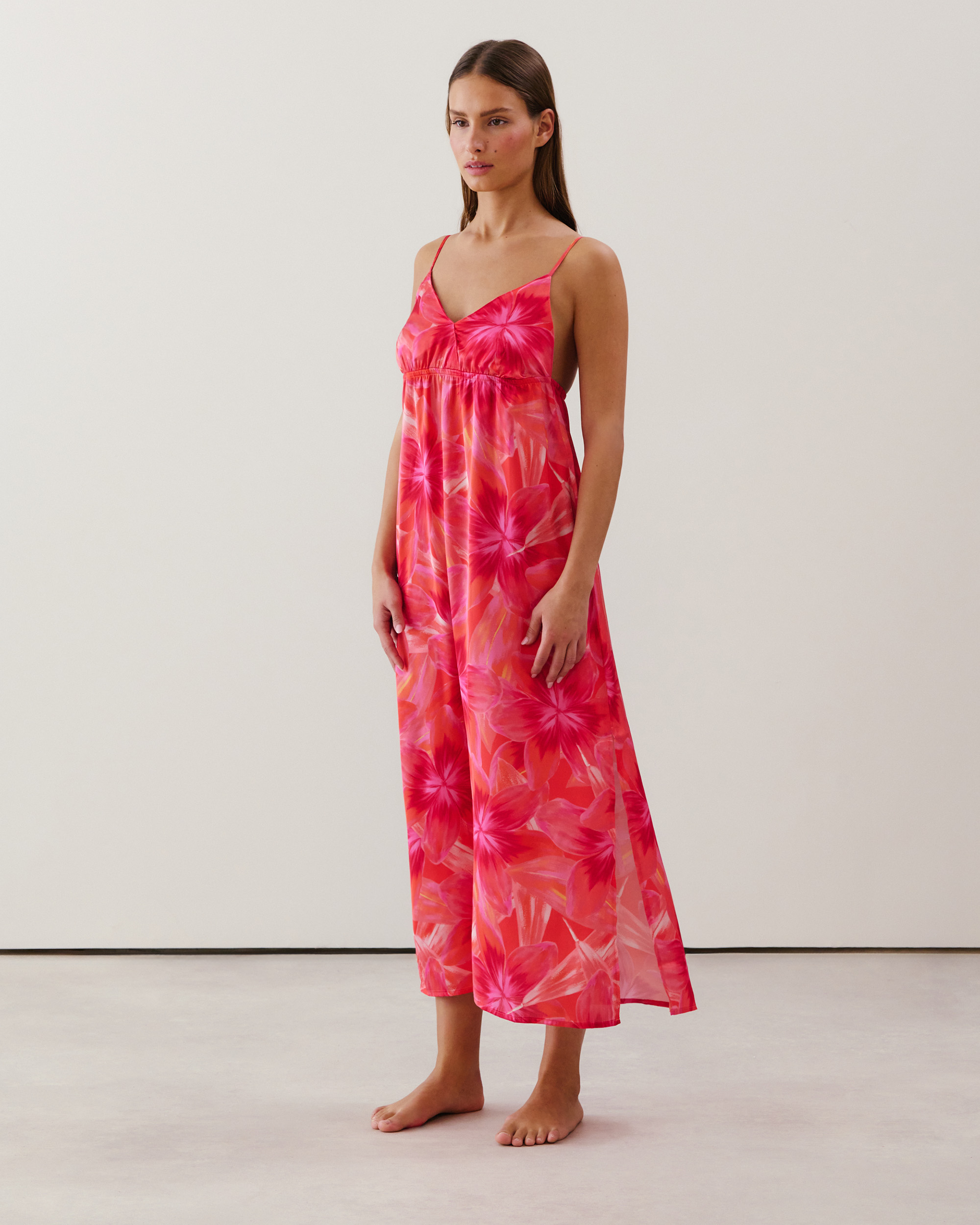 Nuisette longue en satin