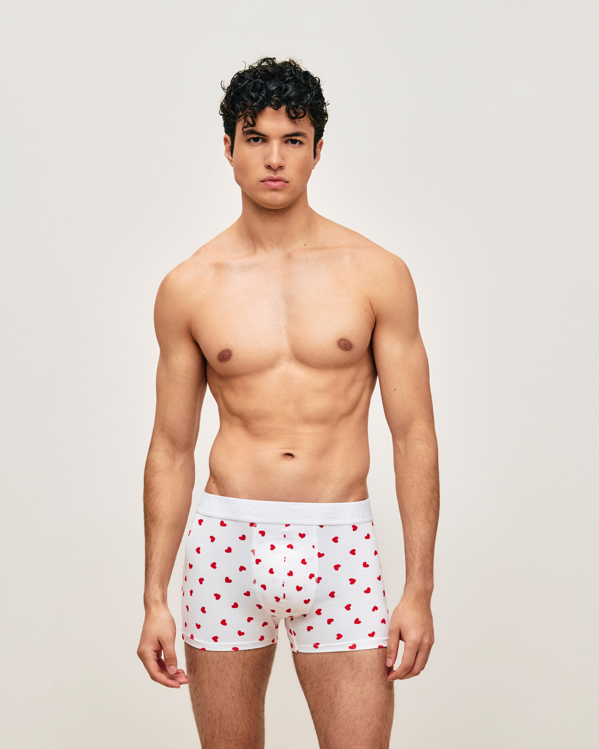 Boxer Homme à Motif Cœur - 90% Polyester, 10% élasthanne - Taille M à XXL - Couleurs Vives - Confort Et Soutien - 4
